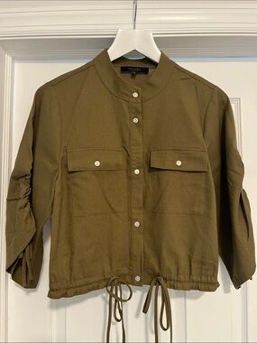 RACHEL Rachel Roy Olive Green Utility Drawstring Jacket